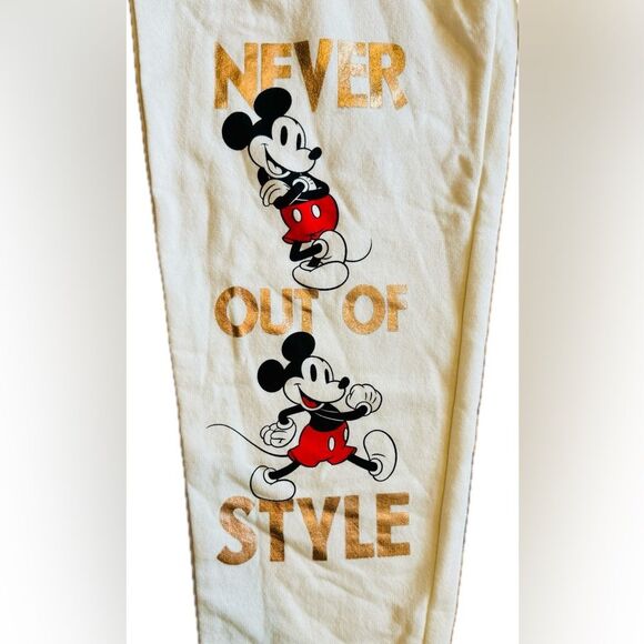 Disney Mickey Mouse “Never out of Style” Juniors’ Joggers Small (3/5) - Picture 3 of 7